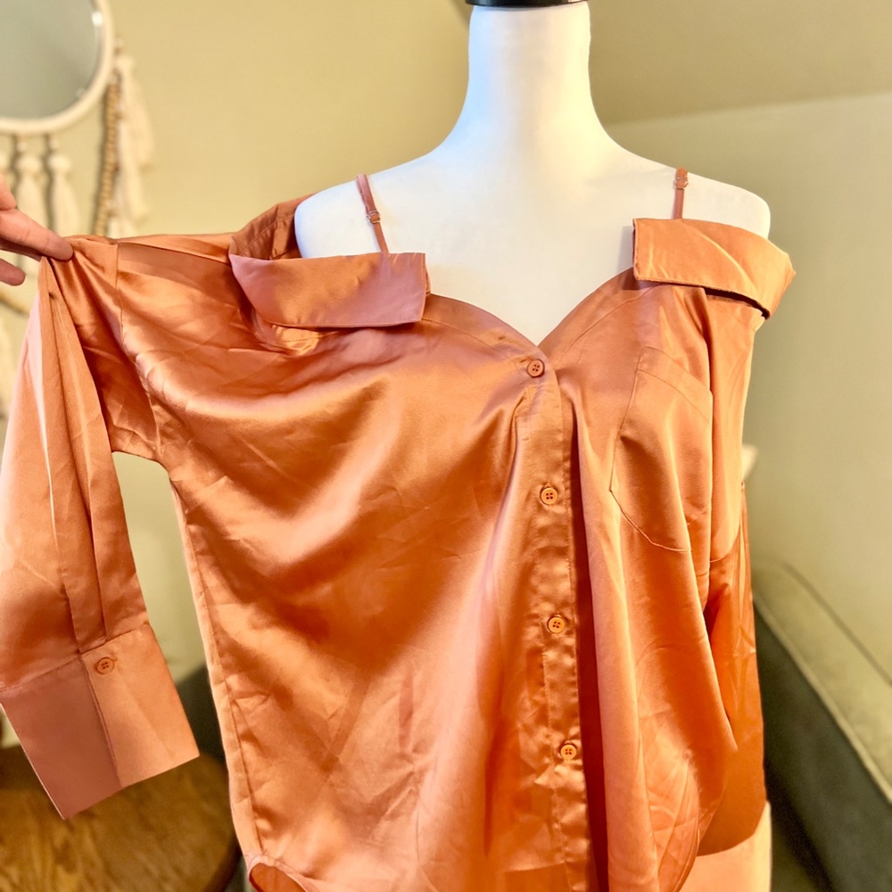 Off The Shoulder Button Up Blouse - image 5